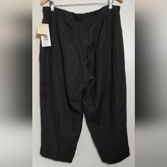 Harve Beenard Linen Viscose Black Cropped Pants - Picture 5 of 7